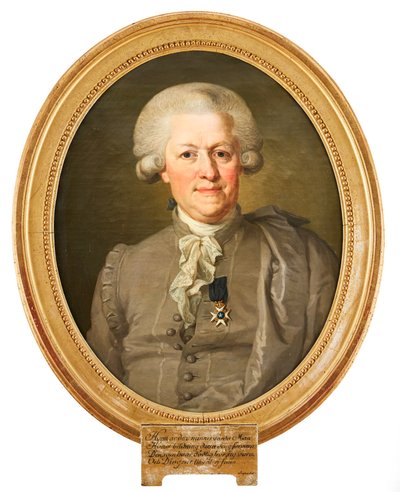 صورة تصور الحاكم نيلس فون روزنشتاين وهو يرتدي الزي الوطني وكذلك علامة فارس نجمة الشمال على صدره. اللوحة بواسطة Lorenz Pasch dy (1733-1805) بواسطة Lorenz Pasch